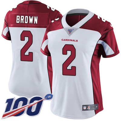 Nike Arizona Cardinals #2 Marquise Brown White Women's Stitched NFL 100th Season Vapor Untouchable Limited Jersey